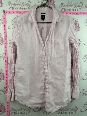 GAP linen button down long sleeve Light Pink Button-Up Linen Shirt